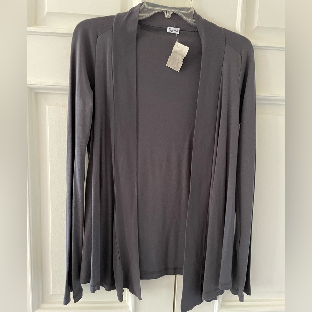 NWT Splendid Cardigan Open Front Soft, slate gray, size Medium
